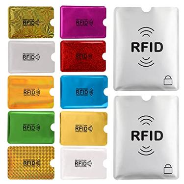 Imagem de Aigee 28 capas com bloqueio de RFID (24 porta-cartões de crédito em 12 cores e 4 protetores de passaporte), capa de plástico transparente segura para proteção contra roubo de identidade para cartões