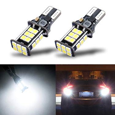 Imagem de iBrightstar Lâmpadas de LED extremamente brilhantes 3030 chipsets T15 912 W16W 921 sem erros para luzes de ré, luzes de carga de caminhão, montagem alta/3ª luzes de freio, Xenon branco