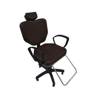 Imagem de Cadeira Poltrona Salão Cabeleireiro Barbeiro Marrom Café