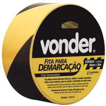 Imagem de Fita Para Demarcação De Solo Zebrada 48 Mm X 30 Metros Vonder