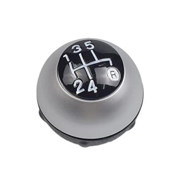 Imagem de 5 Speed Gear Shift Knob Sitck Head Leather Gloss Black Cap Replacement, para Fiat 500 500C 2007 - 2018 (The R está marcado abaixo)