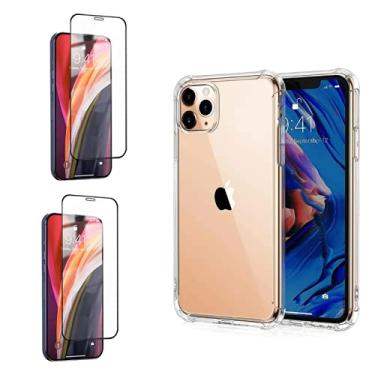 Imagem de Kit Capa Anti Impacto + 2X Película 3D Cobre Tudo Compatível iPhone 11