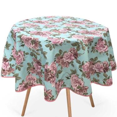 Imagem de Toalha De Mesa Redonda Floral Tiffany Azul   1,50M - Recanto Da Costur