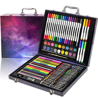 Imagem de Darnassus Conjunto de arte de 132 peças, conjunto de cores profissional de luxo, caixa de presente, kit de pintura de desenho de artesanato para crianças e adultos, meninas meninos