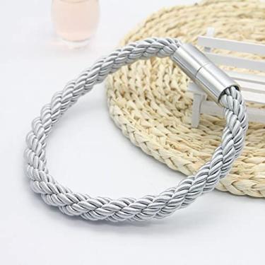 Imagem de Cinta de cortina Acessórios decorativos Cinta de janela Suporte de fivela de cortina magnética Clipes de amarração Acessório, Prata, 4 peças