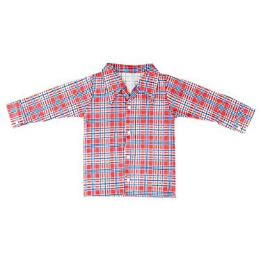 Imagem de Camisa Xadrez Festa Junina Manga Longa Vermelha 2 á 12 Anos (PP 1-2)