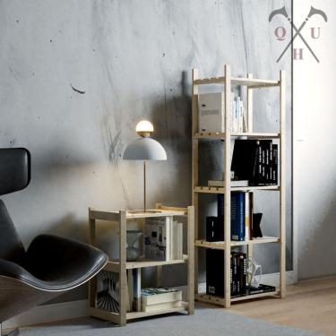 Imagem de Combo Organizador De Livros Madeira Pinus