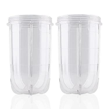 Imagem de Peças de reposição da Anbige, copo alto de 473 ml, compatível com o suco original Magic Bullet 250W MB1001, Clear, 2 16OZ Tall Cups
