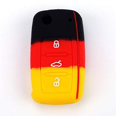 Imagem de SELIYA Capa de silicone remoto para chave de carro capa de proteção, apto para Volkswagen VW POLO Tiguan Passat B5 B6 B7 Golf EOS Scirocco Jetta MK6 Octavia, 3 cores