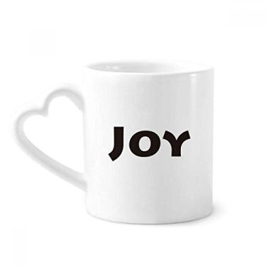 Imagem de Palavra de alegria com frases inspiradoras caneca café cerâmica copo de coração de vidro