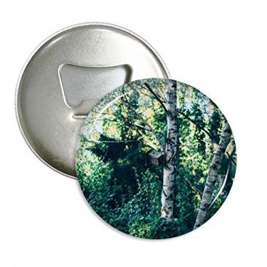 Imagem de Emblema multifuncional com ímã de geladeira e cenário de natureza da floresta verde