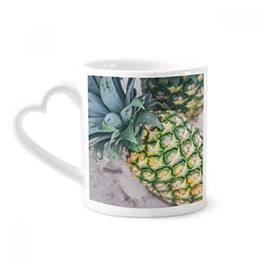 Imagem de Caneca com foto de abacaxi de frutas tropicais fotógrafo caneca de café cerâmica copo de coração de vidro