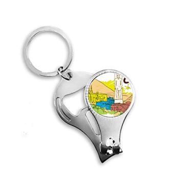 Imagem de Antigo Egito Decorativo Padrão de Cidade Alicate de Prego Chaveiro Abridor de Garrafas Cortador