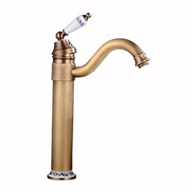 Imagem de LIDON Torneira para pia de banheiro torneira de banheiro preta antiga torneira da pia do banheiro furo único torneira da pia do banheiro vintage para pátio, antigo A (cor: antigo C)