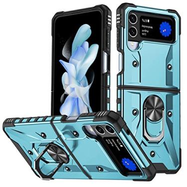 Imagem de Capa de armadura rígida à prova de choque para Samsung Galaxy Z Flip4 5G Flip 4 Flip3 Flip 3 Capa de proteção anti-detonação para Samsung Flip4, azul claro, para Samsung Z Flip 4