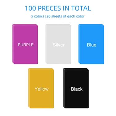 Imagem de LUGU 100 Pcs Placa de Nome Cartão de Alumínio Cartões de Visita Multicoloridos ID G vado a Etiquetas de Metal Multiuso Nome de Visita de Negócios Cartões DIY Em B nco 5 Cores Preto P ta Roxo