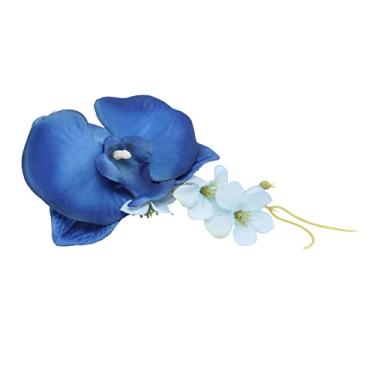 Imagem de Boutonniere de Casamento, Flor de Casamento Artificial Permanente, Linda, Fácil de Usar, Elegante para Festa de Boas-vindas (Azul)