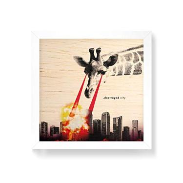 Imagem de Arte Maníacos Quadro decorativo com moldura caixa branca em Madeira - Destroyed City - 30x30cm