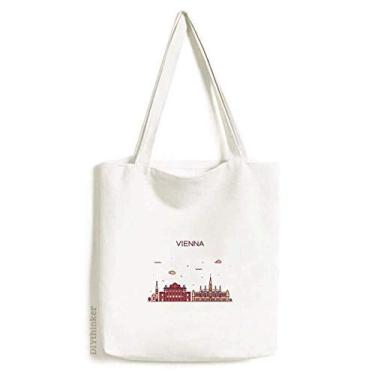 Imagem de Vienna Áustria Bolsa de lona com estampa de marco plano bolsa de compras casual bolsa de mão