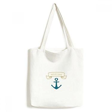 Imagem de Bolsa de lona com estampa de vela Anchor Ocean Love Sea