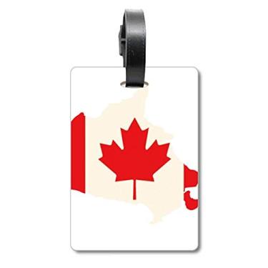Imagem de Símbolo de folha de bordo vermelho bandeira do Canadá, bolsa de viagem, etiqueta para cartão de bagagem