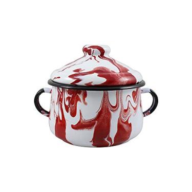 Imagem de Açucareiro 10 Esmaltado Marmorizado Vermelho 500 ml - Ewel