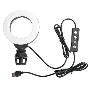 Imagem de Luz circular de LED, luz preta de preenchimento de selfie, plástico de carregamento USB de 10 cm para transmissão ao vivo para conferência para ensino para educação online