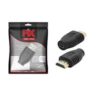 Imagem de PIX Adaptador Micro HDMI Fêmea para HDMI Macho, Preto, PIX