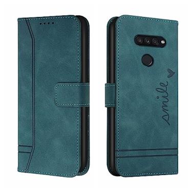 Imagem de coldre de proteção Compatível com LG K51 Wallet Case, Protetora em TPU à prova de choque, Capa de telefone em couro PU Magnética Flip Folio Porta-cartões em couro Fivela do cinto (Color : Green)