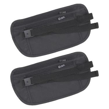 Imagem de Pochete Doleira Porta Dinheiro Ajustável Celular Documento 2 Peças Cinto Elastico Viagem