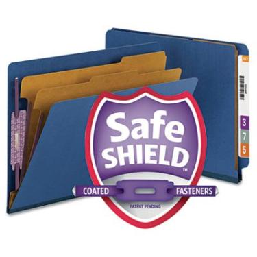 Imagem de Smead Pastas De Classificação Da Aba Da Extremidade Da Prensa De Seis Seções Azul Escuro