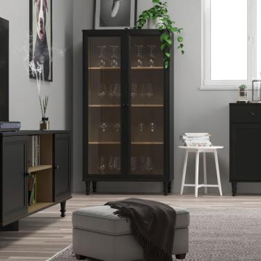 Imagem de Cristaleira Estante Para Livros Ditália 2 Portas Vidro E-957