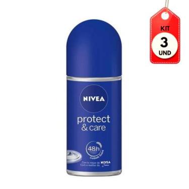 Imagem de Kit C/03 Nivea Protect & Care Desodorante Rollon 50ml