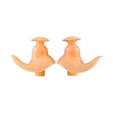 Imagem de shamjina Tampões de ouvido ergonômicos em silicone para natação, protetores auriculares à prova d'água - Mergulhe sem preocupações!, laranja
