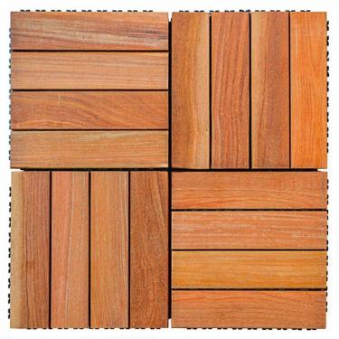 Imagem de Kit Deck em Placa de Madeira Modular Base Plástica 30x30cm com 25 Placas MaderSilva Cumaru