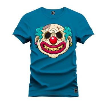 Imagem de Camiseta Unissex 100% Algodão Estampada Premium Palhaço Mau Boca Azul G
