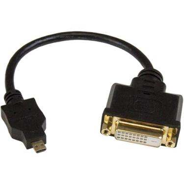 Imagem de StarTech. com Micro HDMI de 8 polegadas para DVI-D Adaptador M/F - Cabo Micro HDMI para DVI de 8 polegadas - Conecte um telefone ou laptop micro HDMI a um monitor DVI-D (HDDDVIMF8IN), preto
