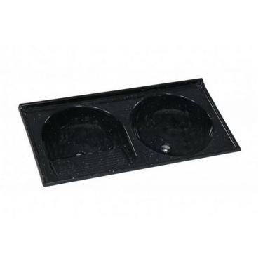Imagem de Tanque Duplo Mármore Sintético 100x51cm Preto Rorato