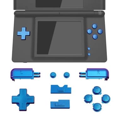 Imagem de eXtremeRate Conjunto completo de botões de substituição Chameleon roxo azul para console portátil Nintendo DS Lite, D-pad personalizado A B X Y Start Select R L Power Volume Keys para Nintendo DS Lite
