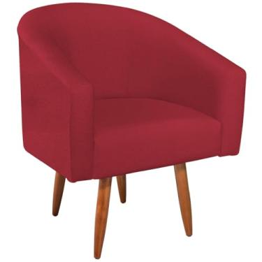 Imagem de Poltrona Cadeira Decorativa Luiza Pés Palito Suede Sala Estar Salão de Beleza Recepção Escritório e Penteadeira Doce Sonho Móveis (Vermelho)