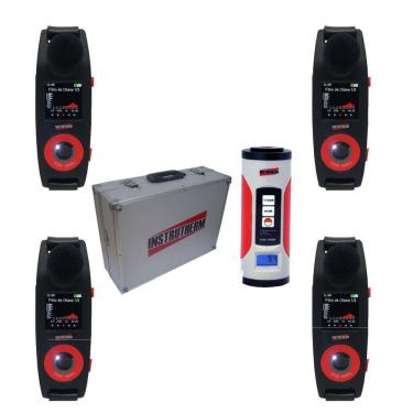 Imagem de Kit 4 Dosímetro Digital Medidor Ruído Dos-1000x Calibrador Acústico Sonômetro Classe 1 Maleta Transporte Alumínio
