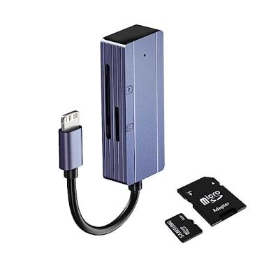 Imagem de Leitor de cartão SD para câmera de iPhone iPad, leitor de cartão de memória com compartimento duplo para cartão SD e TF, leitor de câmera de trilha, adaptador de cartão SD portátil, leitor de cartão