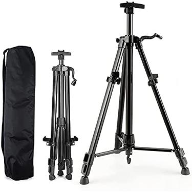 Imagem de Cavalete de arte de metal dobrável forte e durável de 160 CM - Tripé leve de liga de alumínio - Suporte de cavalete de pintura portátil ajustável - para pintura, desenho, exibição, exposição