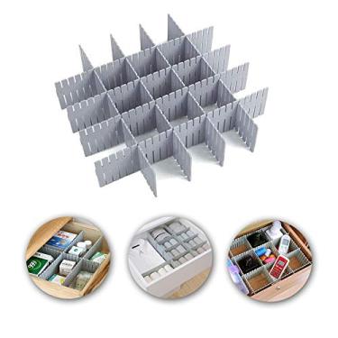 Imagem de Ygapuzi 8 divisórias de gaveta de plástico DIY, organizador de gaveta ajustável, recipiente organizado para armário, mesa de escritório, armazenamento de cozinha, cômoda, ferramentas de maquiagem