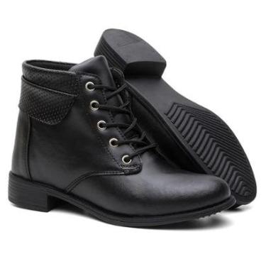 Imagem de Bota Feminina Casual Confort Coturno Salto Baixo e Cano Curto-Feminino