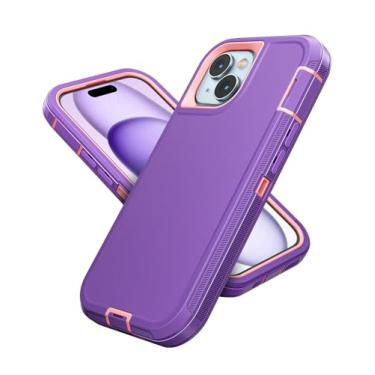 Imagem de Jelanry Capa para iPhone 15 Plus 5G, resistente e resistente, proteção de camada dupla, à prova de choque, capa traseira fosca e porta USB C, capas de telefone antipoeira para Apple iPhone 15 Plus de