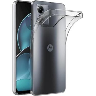 Imagem de Capa para Motorola Moto G14 (6,5 polegadas) MaiJin Capa Traseira Transparente de Gel de Borracha TPU Macio