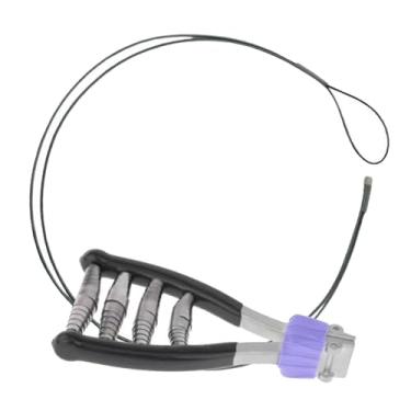 Imagem de Colaxi Ferramenta de fixação de braçadeira de partida de corda 1m cabo de extensão portátil liga de alumínio 4 molas durável equipamento de tênis para squash, preto