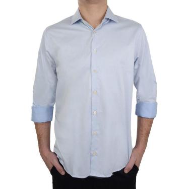 Imagem de Camisa Masculina Dudalina ML Slim Twill Azul Claro - 5306347-Masculino