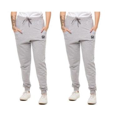 Imagem de KIT COM 02 CALÇAS DE MOLETOM WOOKS FEMININA SLIM SKINNY SPORT LUXO-Feminino